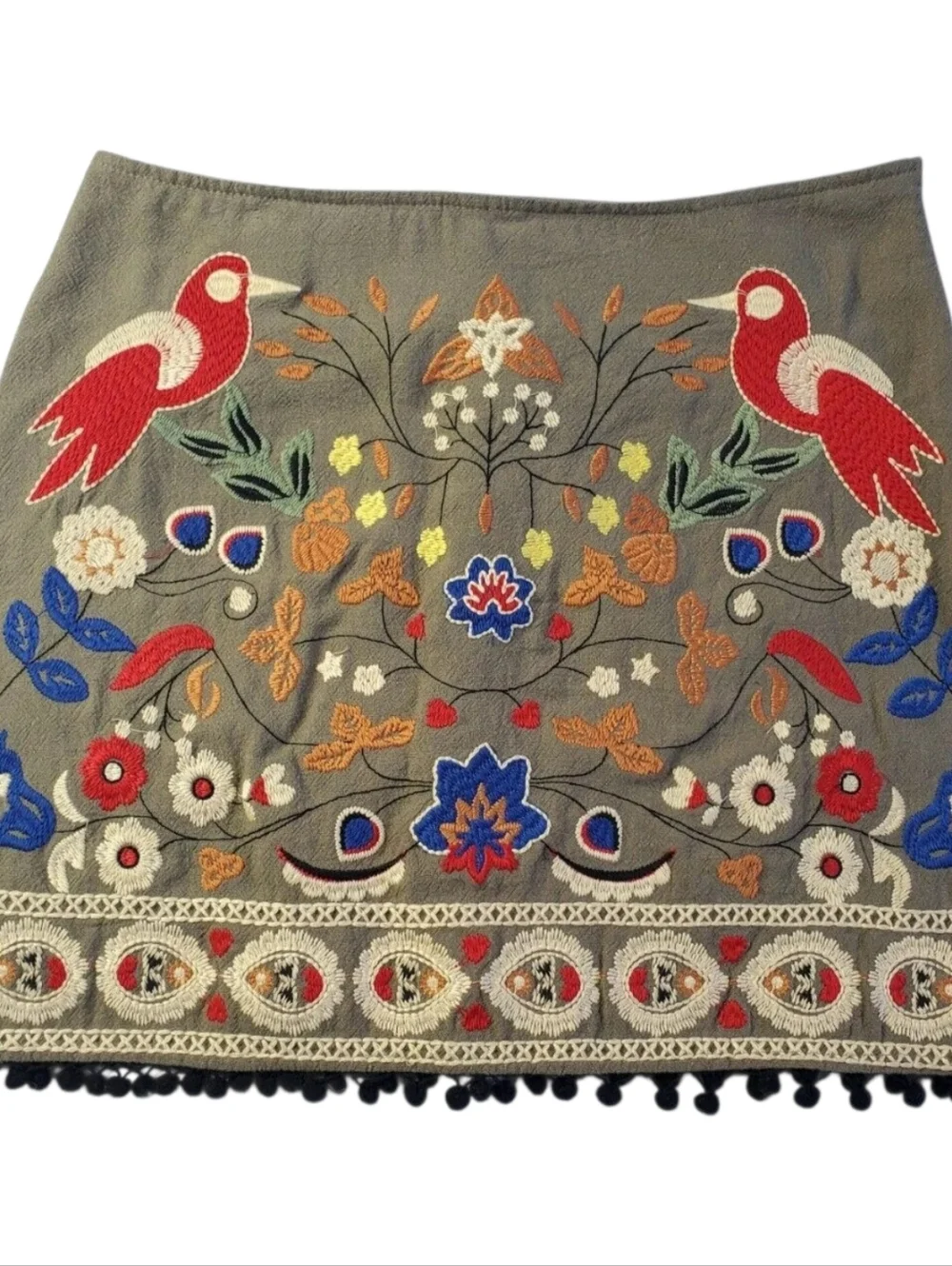 Alt'rd State Embroidered Floral Boho Skirt Size Med - Large